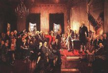 油画：美国宪法签署场景